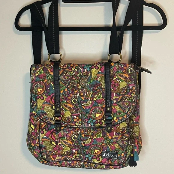 Sakroots Artist Circle Boho Convertible Crossbody Backpack Colorful Pattern NWT Sakroots Large Backpacks for Women for sale | eBay main image 4